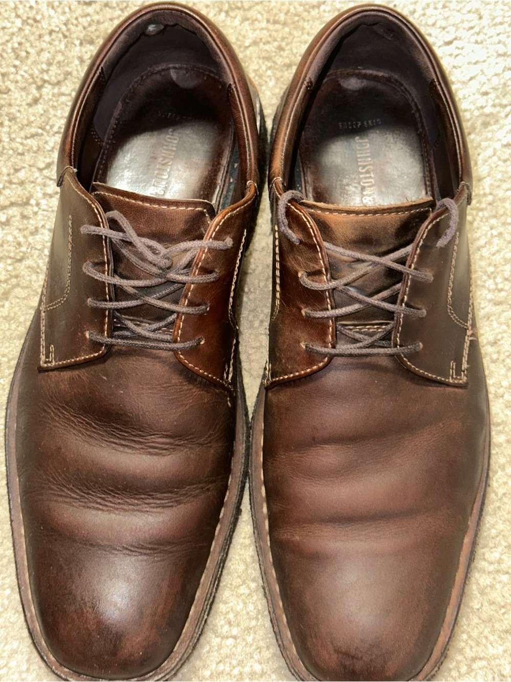 Johnston & Murphy Brown Leather Derby Shoes